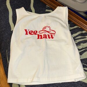 Kids White Tank Top with Red Print